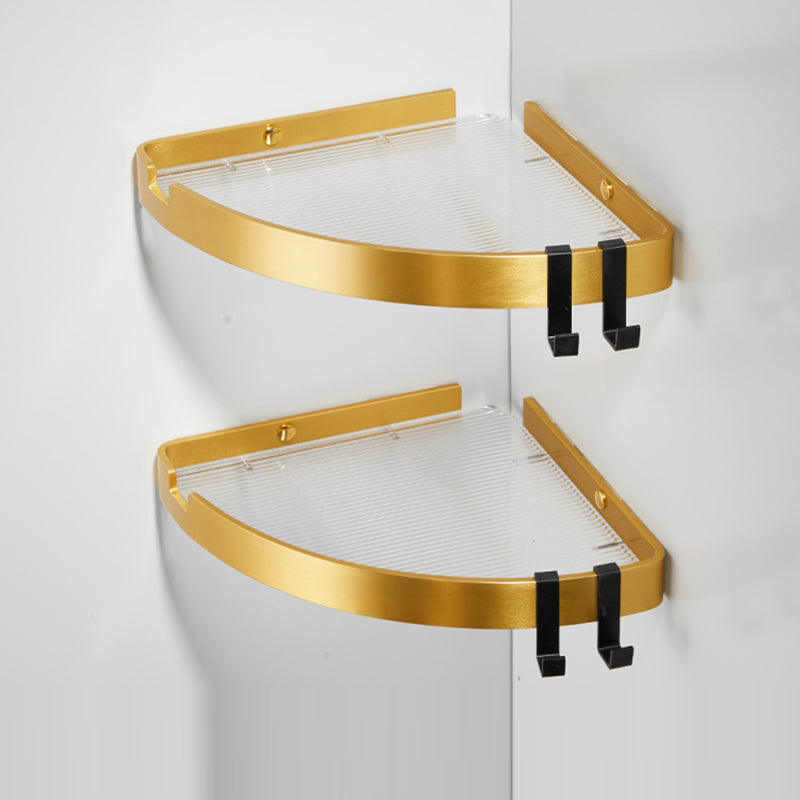 Modern Gold/Black 3 Piece Bathroom Accessory Set, Bath Shelf