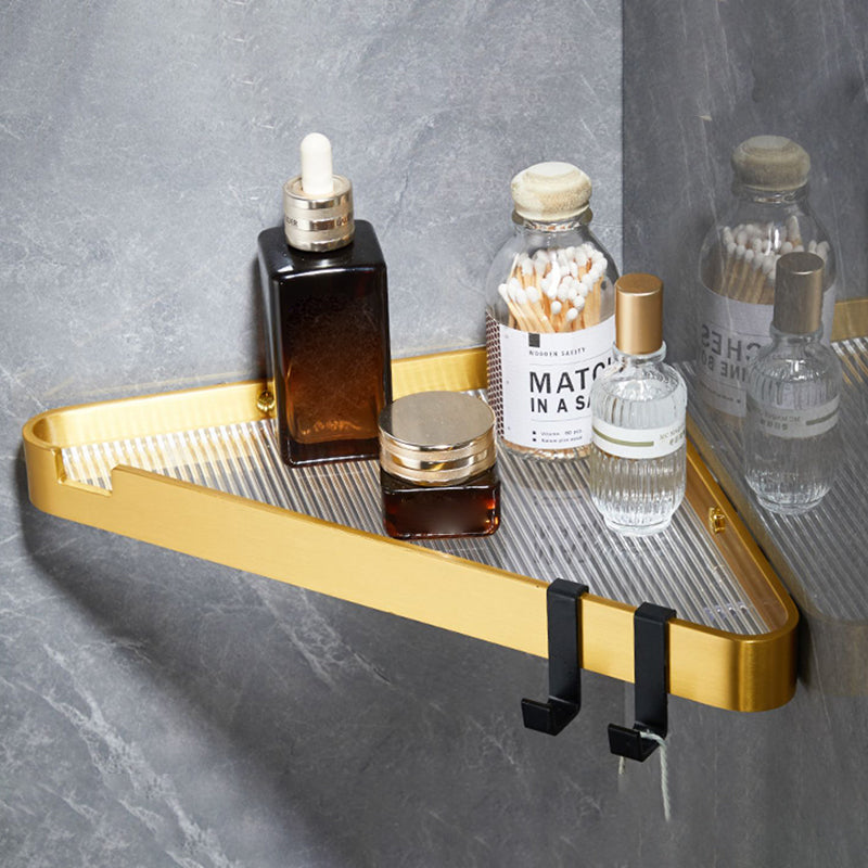 Modern Gold/Black 3 Piece Bathroom Accessory Set, Bath Shelf