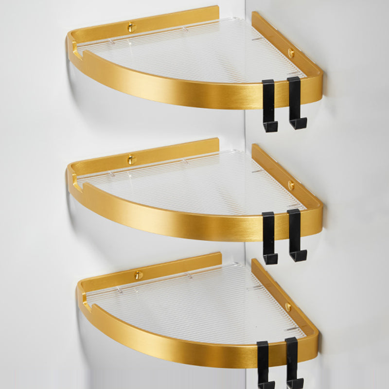 Modern Gold/Black 3 Piece Bathroom Accessory Set, Bath Shelf