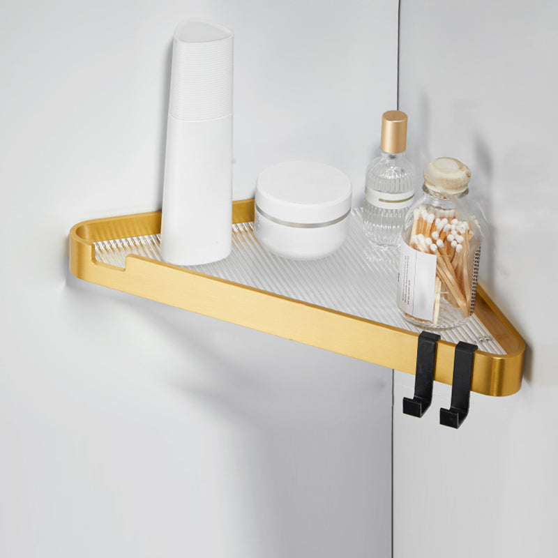 Modern Gold/Black 3 Piece Bathroom Accessory Set, Bath Shelf