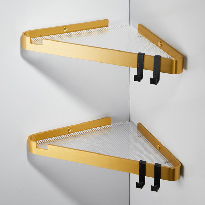 Modern Gold/Black 3 Piece Bathroom Accessory Set, Bath Shelf