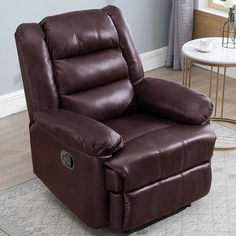 Contemporary Wing Chair Recliner Solid Color Indoor Swiveling Position Lock