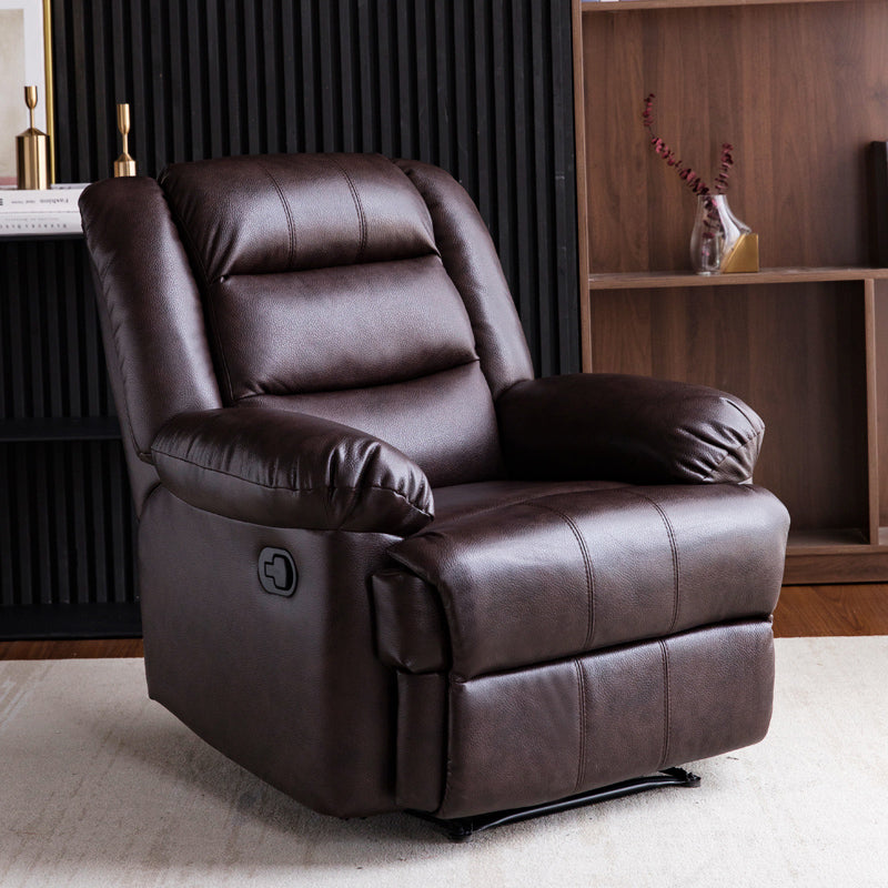 Contemporary Wing Chair Recliner Solid Color Indoor Swiveling Position Lock