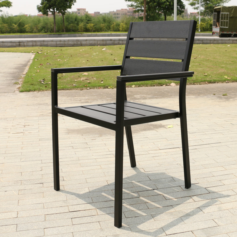 Contemporary Outdoor Bistro Chair Aluminum Outdoor Chair Stacking Armchair