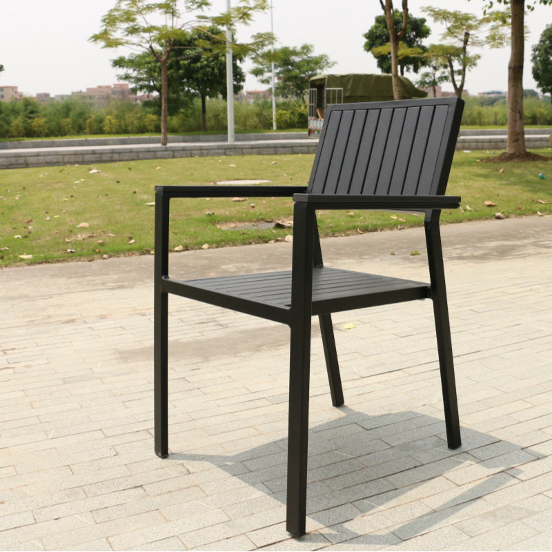 Contemporary Outdoor Bistro Chair Aluminum Outdoor Chair Stacking Armchair