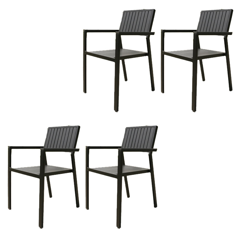 Contemporary Outdoor Bistro Chair Aluminum Outdoor Chair Stacking Armchair