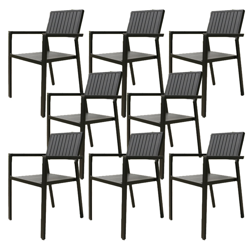 Contemporary Outdoor Bistro Chair Aluminum Outdoor Chair Stacking Armchair