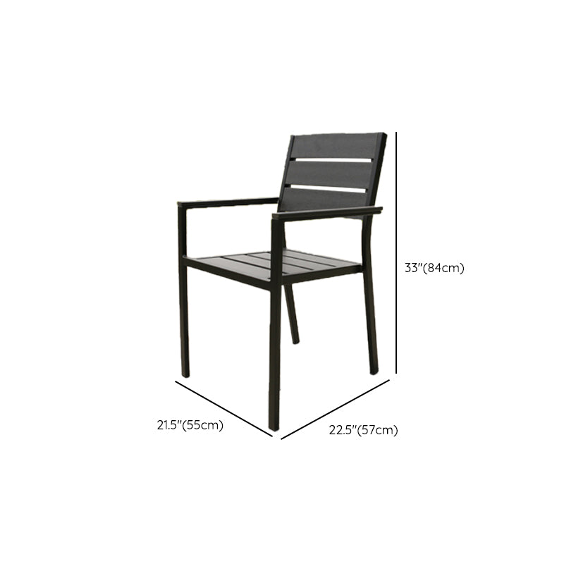 Contemporary Outdoor Bistro Chair Aluminum Outdoor Chair Stacking Armchair