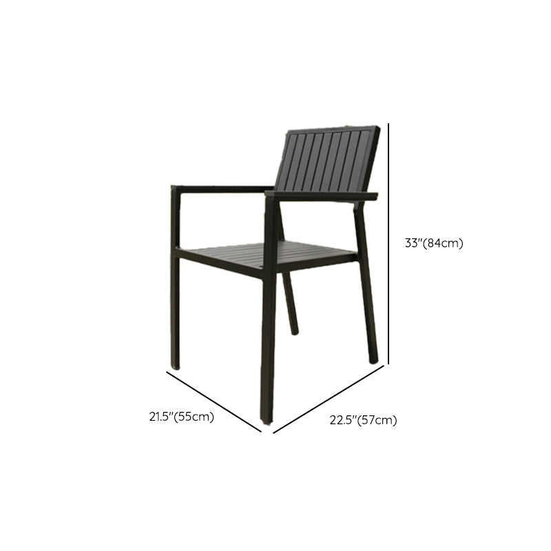 Contemporary Outdoor Bistro Chair Aluminum Outdoor Chair Stacking Armchair