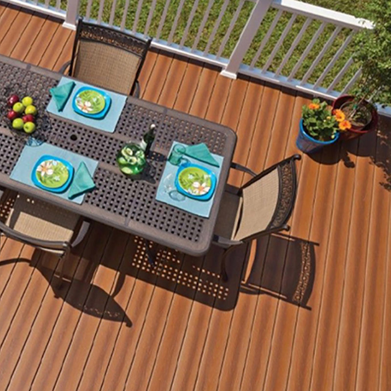 Modern Deck Plank Composite Nailed Striped Pattern Patio Flooring Tiles for Outdoor