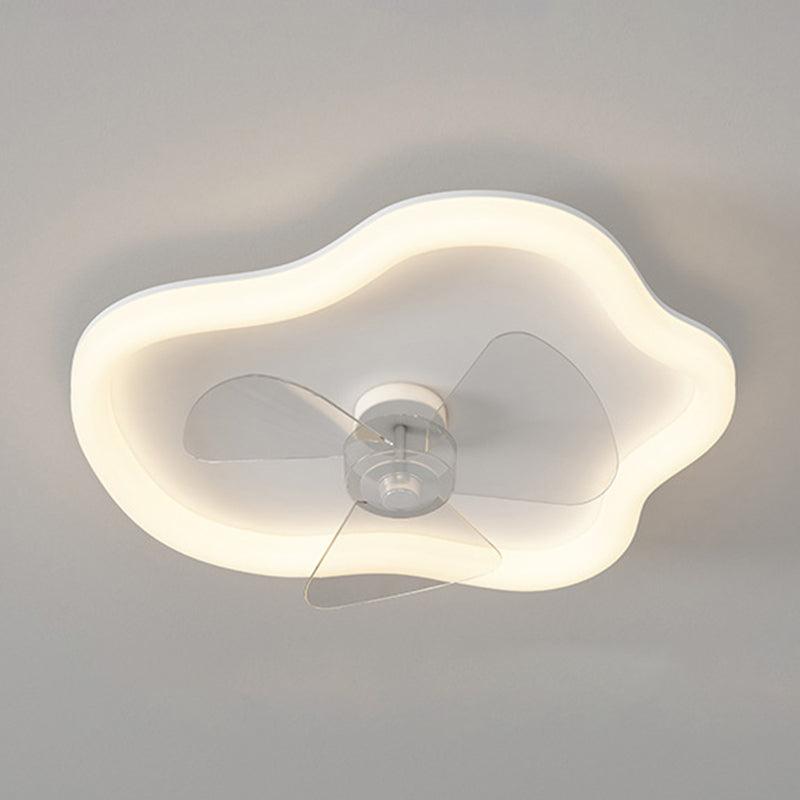 Modernism 1/2-Light White Ceiling Fan Lamp Unique LED Acrylic Ceiling Fan Light