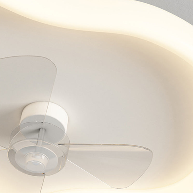 Modernism 1/2-Light White Ceiling Fan Lamp Unique LED Acrylic Ceiling Fan Light