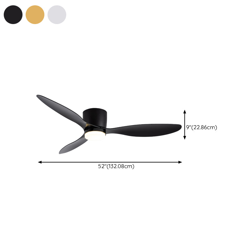 Minimalist LED Ceiling Fan Flush in Black / White 3 - Blades Fan Ceiling