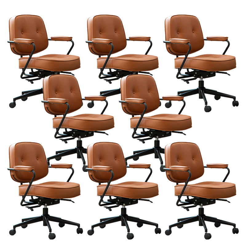 Modern Office Chair Padded Arms Adjustable Seat Height Chair with Wheels