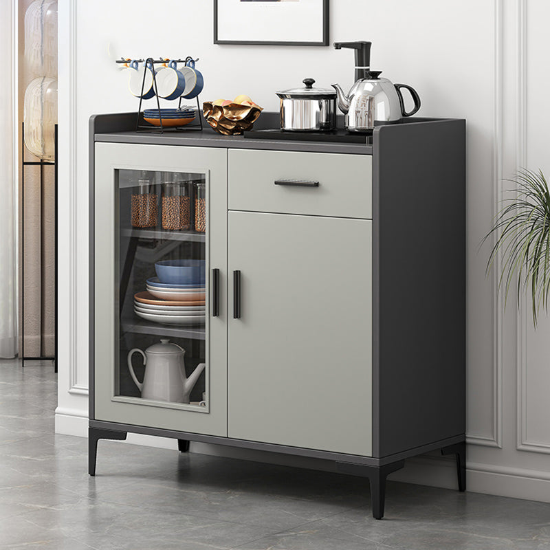 Modern Style Dining Server Gray Colour Engineered Wood Server with 1 Drawer