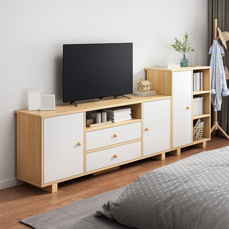 Wooden TV Media Console Scandinavian TV Stand Console for Living Room