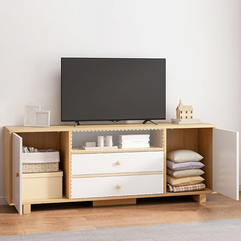 Wooden TV Media Console Scandinavian TV Stand Console for Living Room