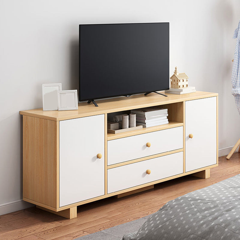 Wooden TV Media Console Scandinavian TV Stand Console for Living Room