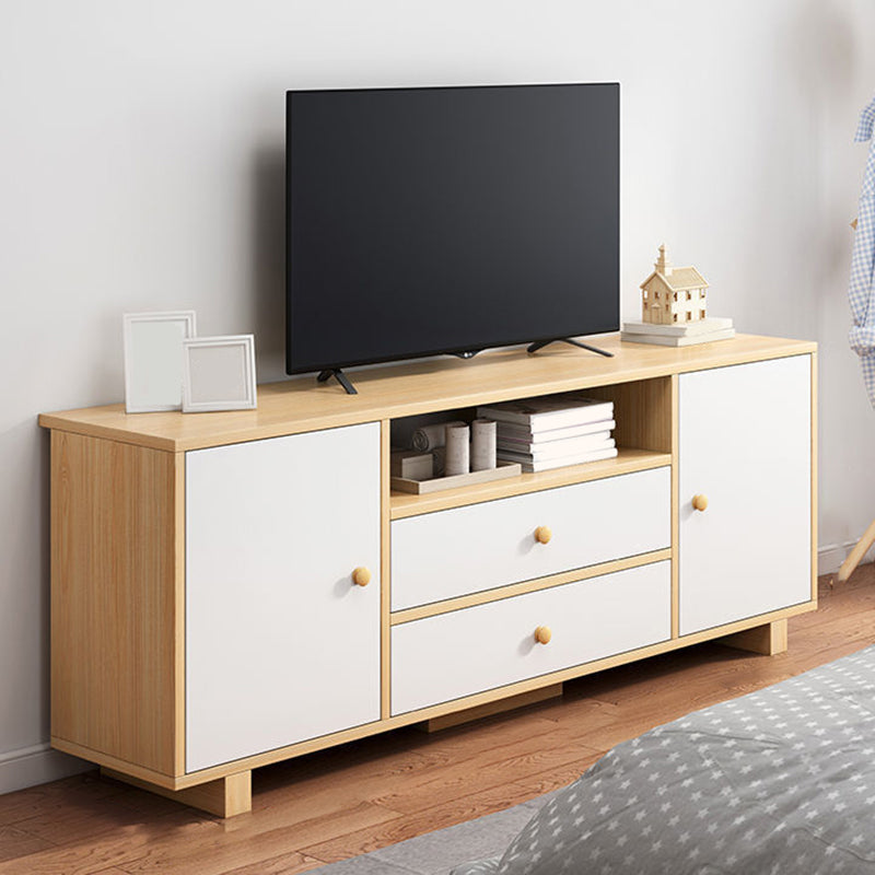 Wooden TV Media Console Scandinavian TV Stand Console for Living Room