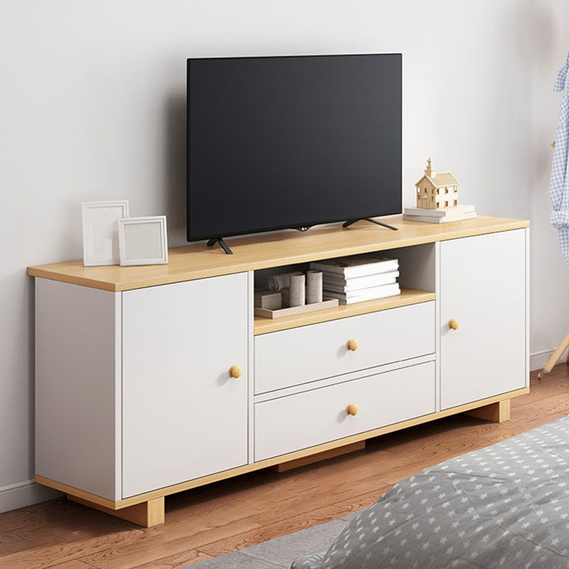 Wooden TV Media Console Scandinavian TV Stand Console for Living Room