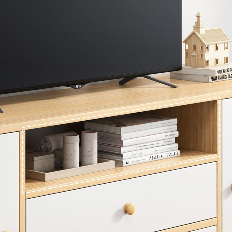 Wooden TV Media Console Scandinavian TV Stand Console for Living Room