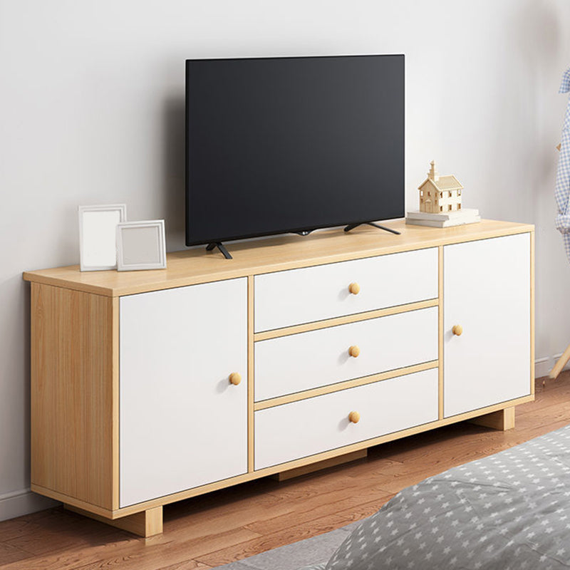 Wooden TV Media Console Scandinavian TV Stand Console for Living Room