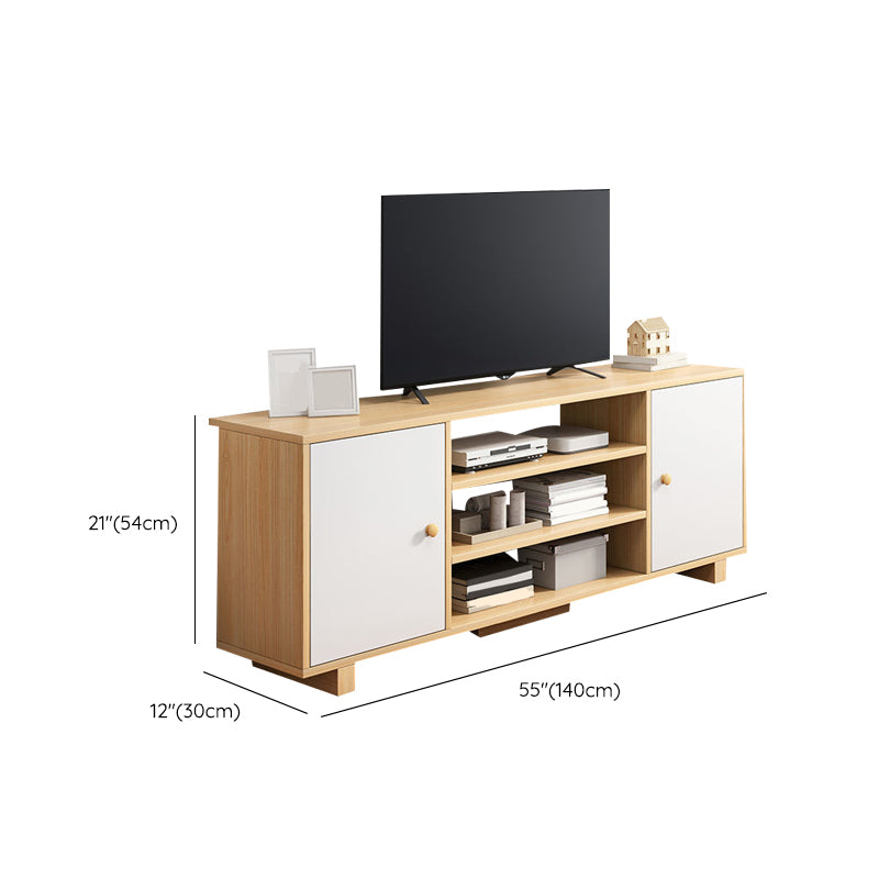 Wooden TV Media Console Scandinavian TV Stand Console for Living Room