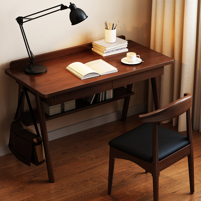 Modern Rubber Wood Office Desk Home Parsons Base Writing Desk