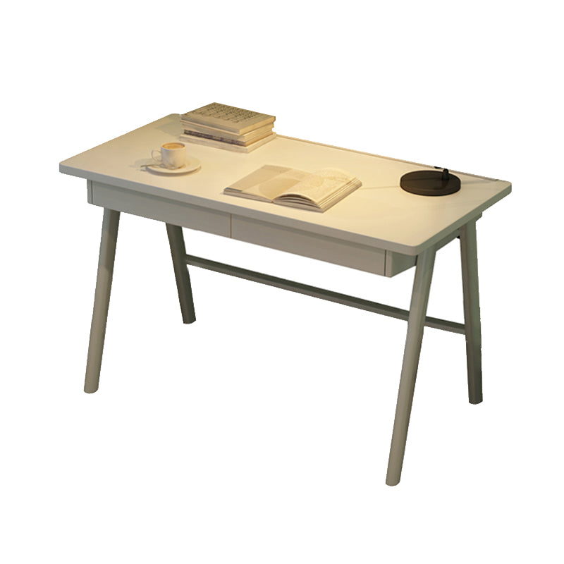 Modern Rubber Wood Office Desk Home Parsons Base Writing Desk