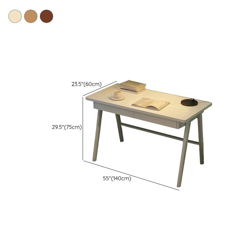 Modern Rubber Wood Office Desk Home Parsons Base Writing Desk