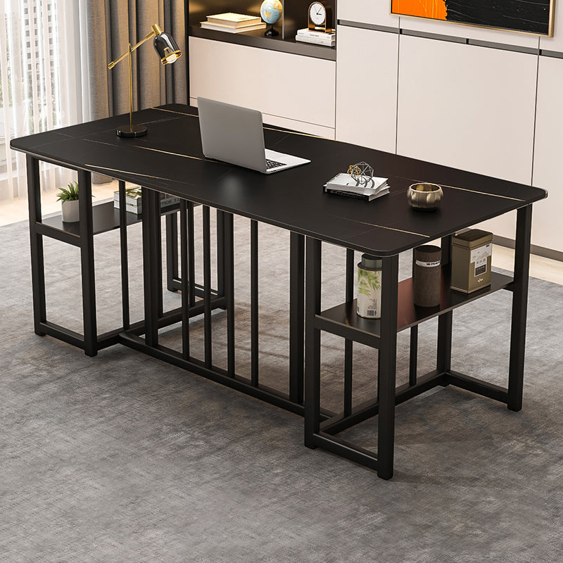 Modern Style Steel Base Office Desk Rectangular Home Writing Desk