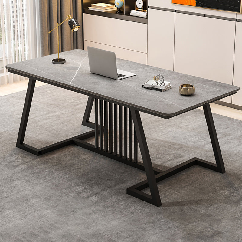 Modern Style Steel Base Office Desk Rectangular Home Writing Desk