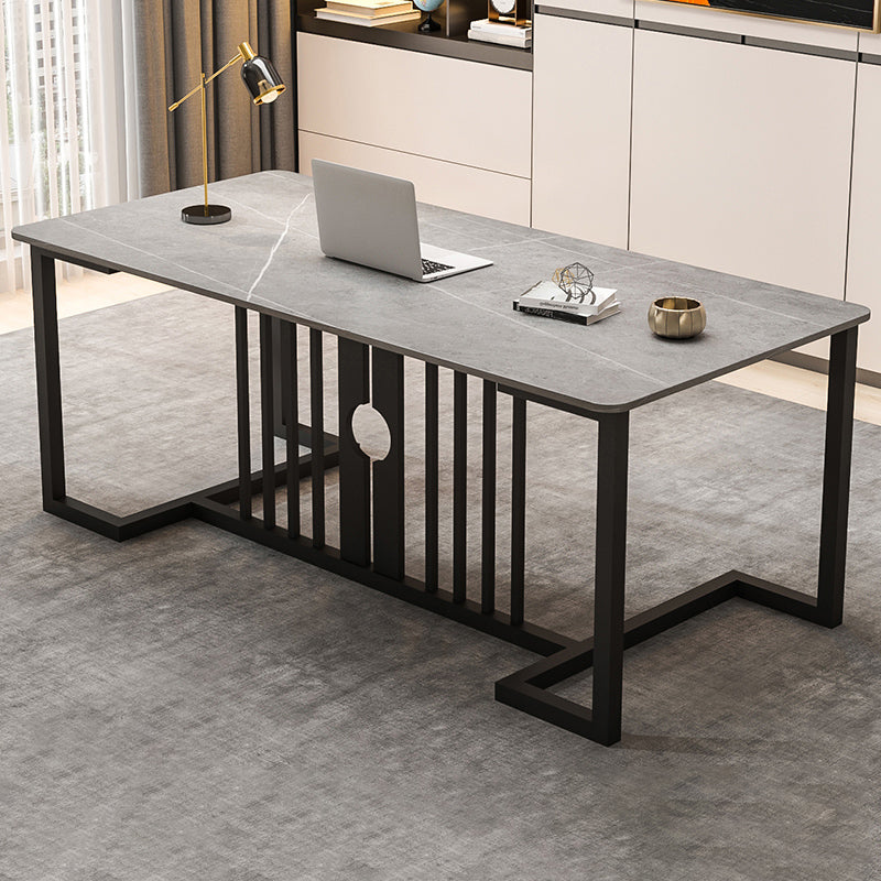 Modern Style Steel Base Office Desk Rectangular Home Writing Desk