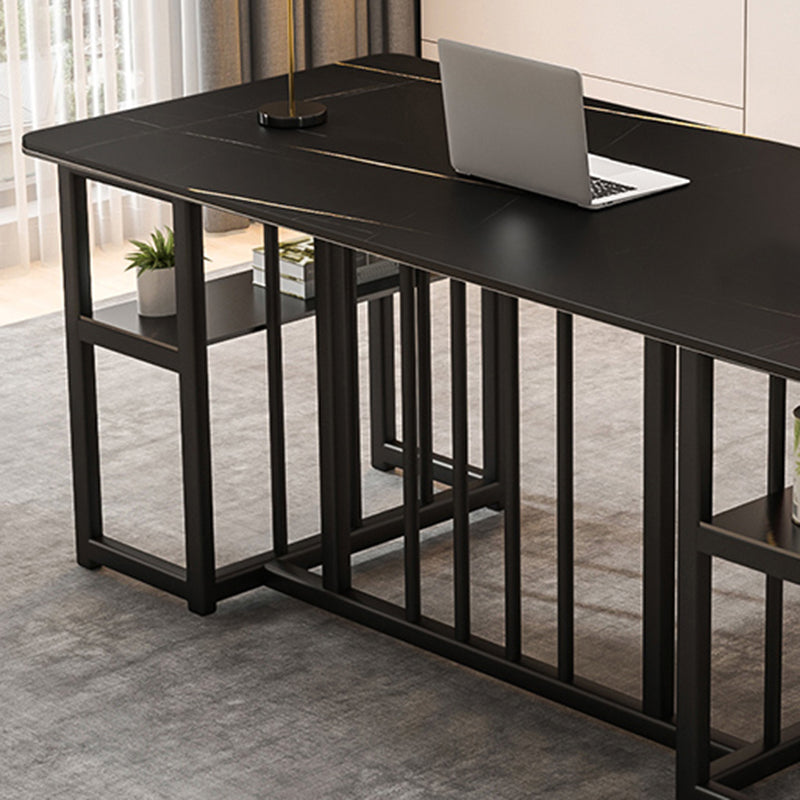 Modern Style Steel Base Office Desk Rectangular Home Writing Desk