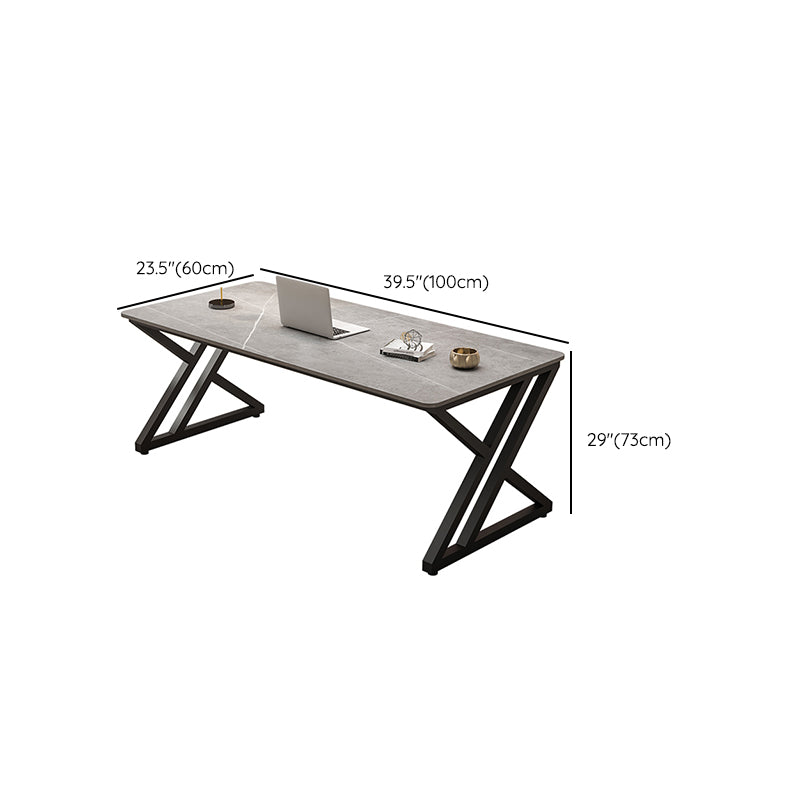 Modern Style Steel Base Office Desk Rectangular Home Writing Desk