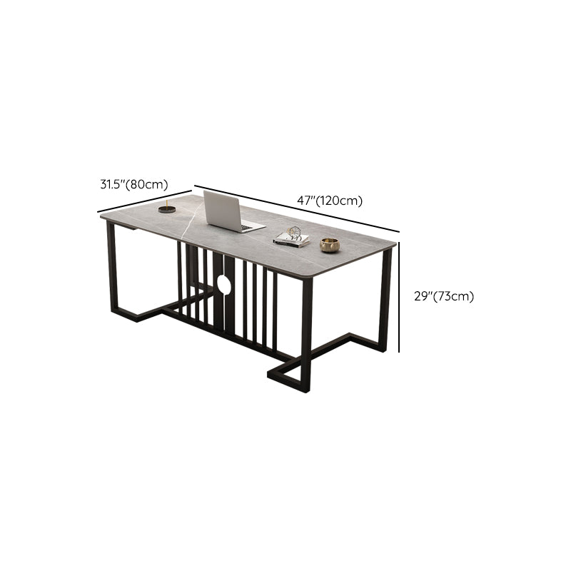 Modern Style Steel Base Office Desk Rectangular Home Writing Desk