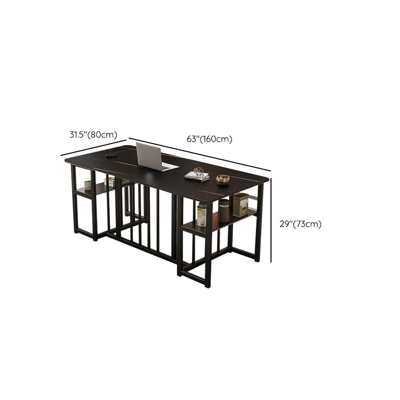 Modern Style Steel Base Office Desk Rectangular Home Writing Desk