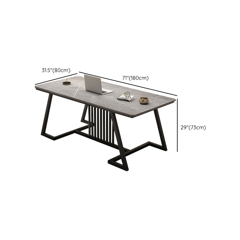 Modern Style Steel Base Office Desk Rectangular Home Writing Desk