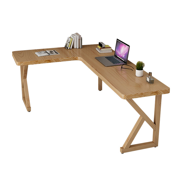 Modern Style Wooden Writing Desk L-Shape Office Table with 3 Legs for Home