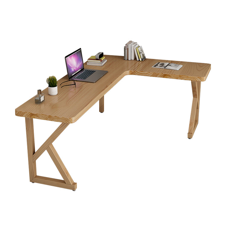 Modern Style Wooden Writing Desk L-Shape Office Table with 3 Legs for Home