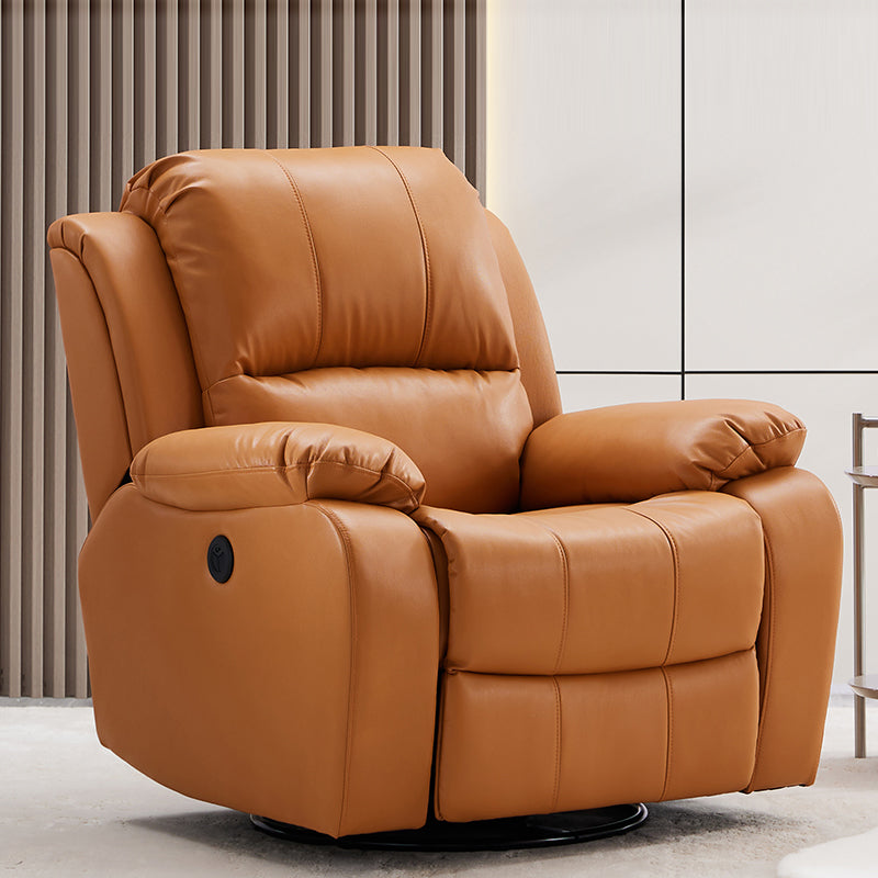 34.6" Wide Leather Single Recliner Traditional Swiveling Recliner Chair