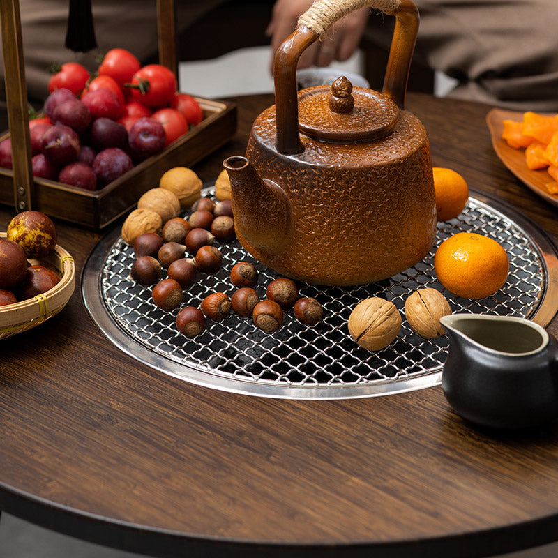 Manufactured Wood Table Industrial Round Chat Table in Brown