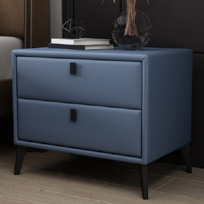 Faux Leather Accent Table Nightstand Contemporary Bed Nightstand