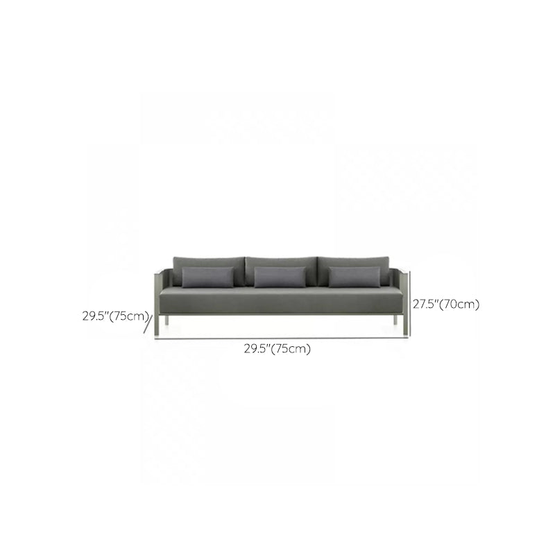 Industrial Metal Frame Outdoor Sofa Water Resistant Patio Sofa with Cushion