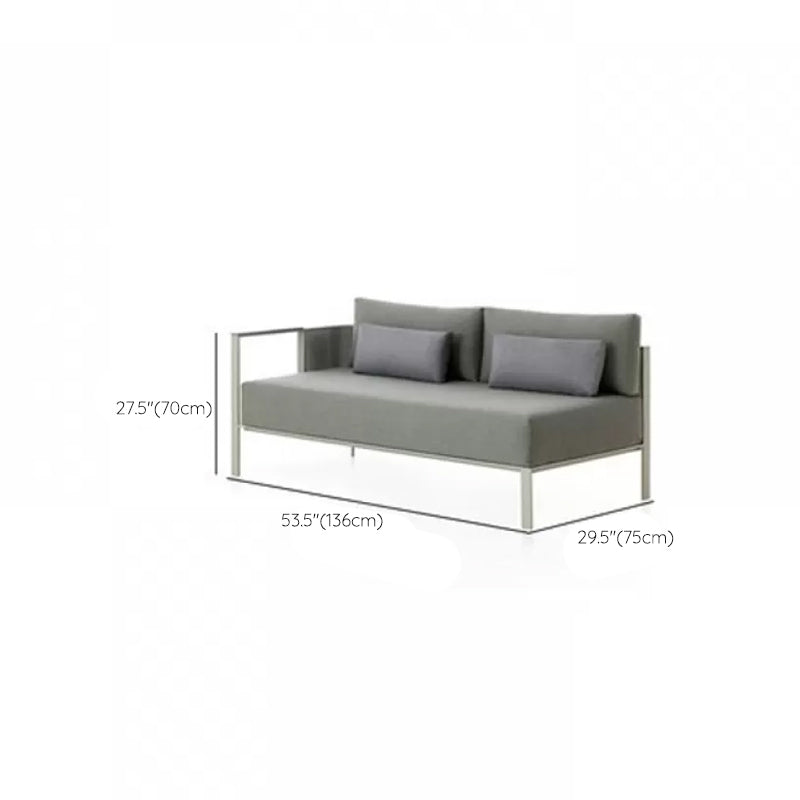 Industrial Metal Frame Outdoor Sofa Water Resistant Patio Sofa with Cushion