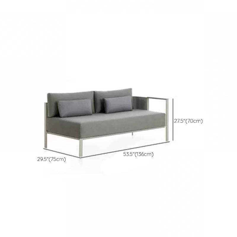 Industrial Metal Frame Outdoor Sofa Water Resistant Patio Sofa with Cushion