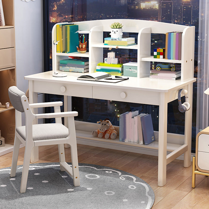 23.6" W Writing Kids Desk Bedroom with Drawers Kids Study Desk and Chair Set