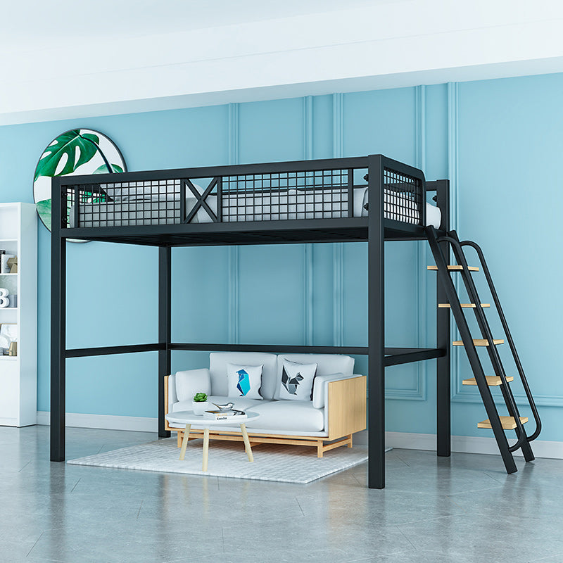 No Theme Kids Bed Gender Neutral Metal Loft Bed with Guardrail