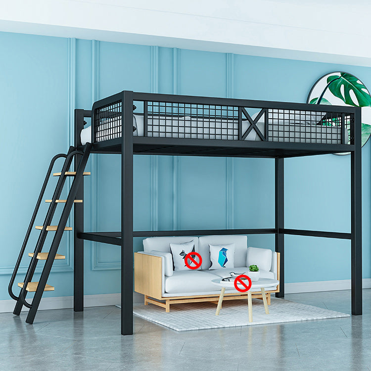 No Theme Kids Bed Gender Neutral Metal Loft Bed with Guardrail