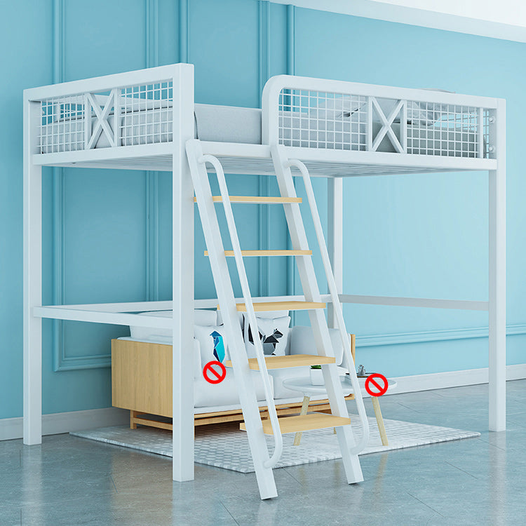 No Theme Kids Bed Gender Neutral Metal Loft Bed with Guardrail